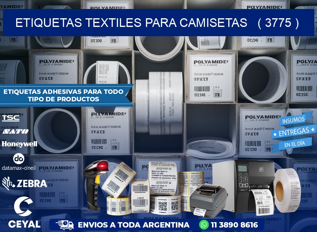 ETIQUETAS TEXTILES PARA CAMISETAS   ( 3775 )