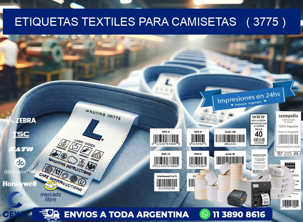 ETIQUETAS TEXTILES PARA CAMISETAS   ( 3775 )