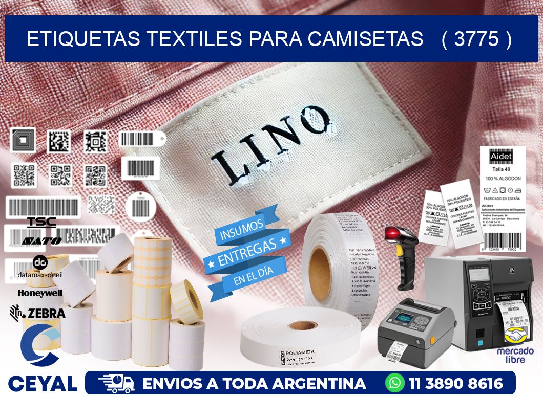 ETIQUETAS TEXTILES PARA CAMISETAS   ( 3775 )