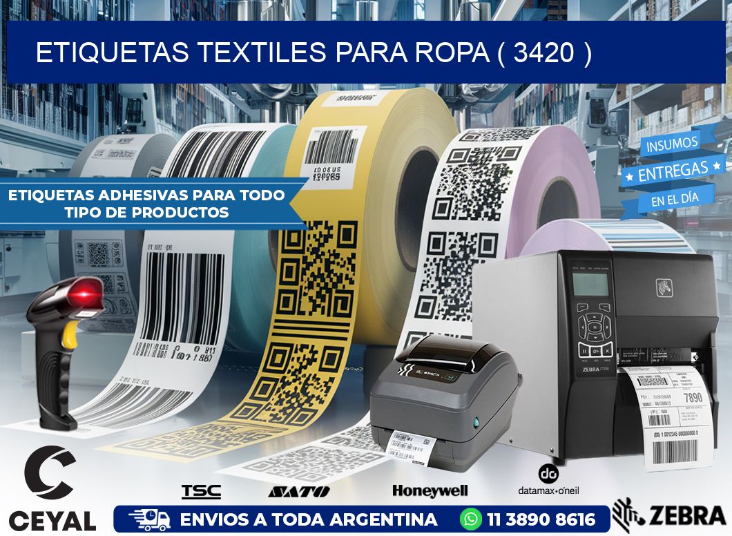 ETIQUETAS TEXTILES PARA ROPA ( 3420 )