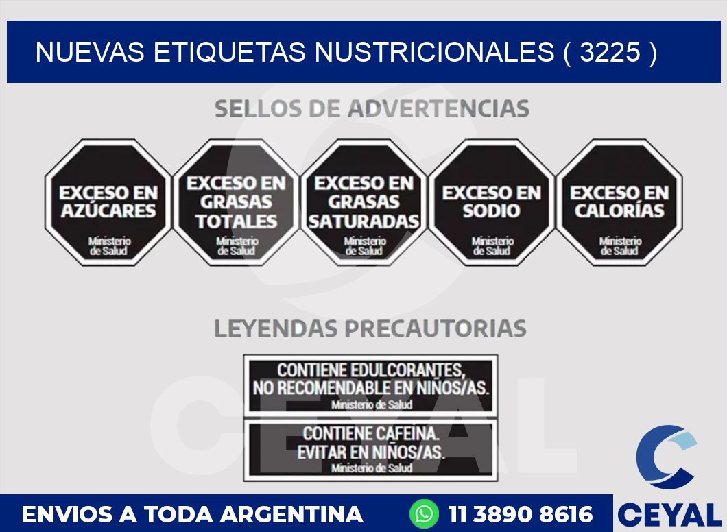 NUEVAS ETIQUETAS NUSTRICIONALES ( 3225 )