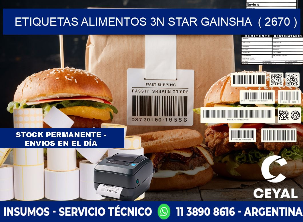 etiquetas alimentos 3n star gainsha  ( 2670 )