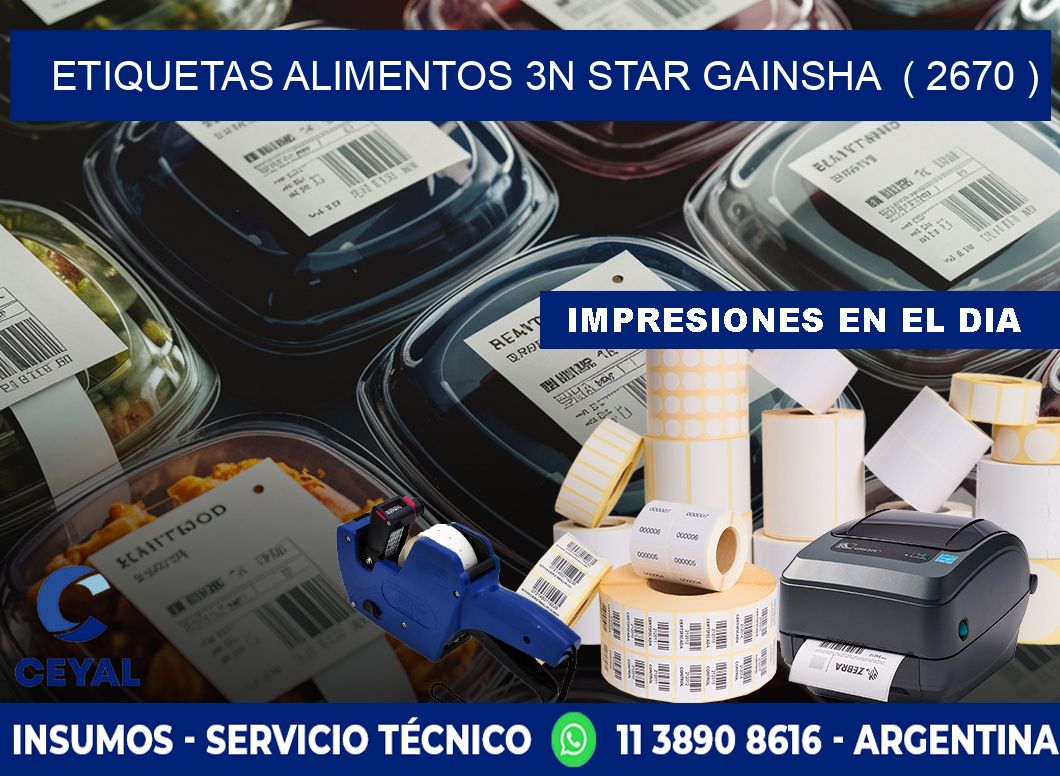 etiquetas alimentos 3n star gainsha  ( 2670 )