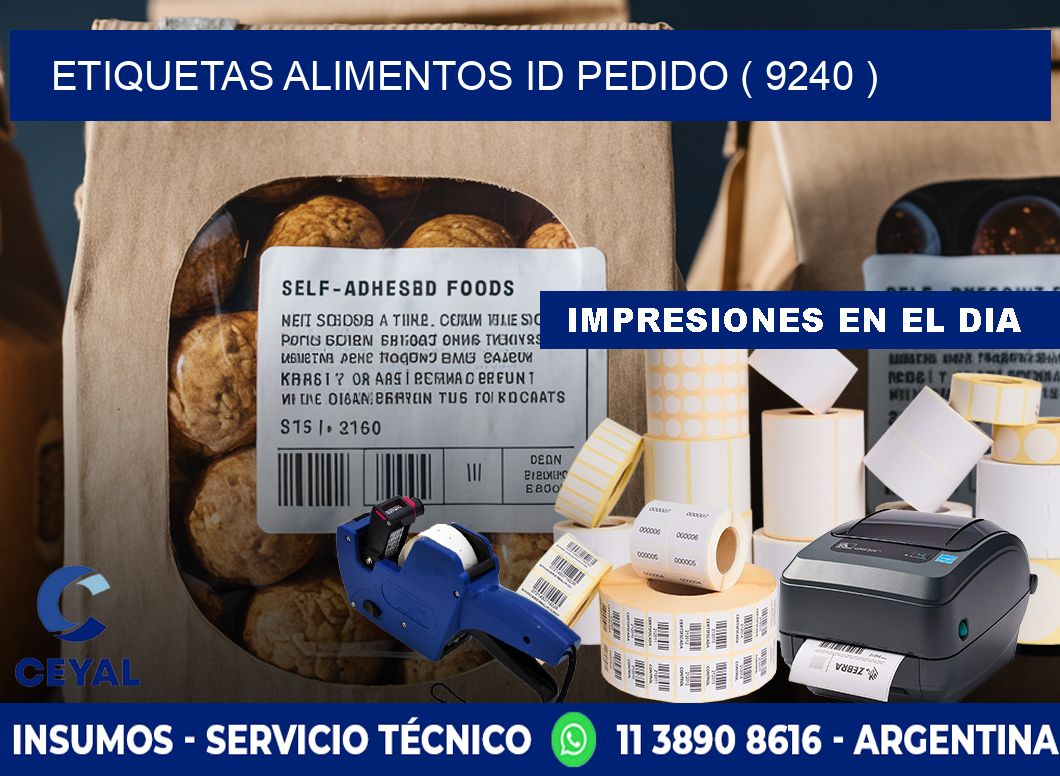 etiquetas alimentos id pedido ( 9240 )