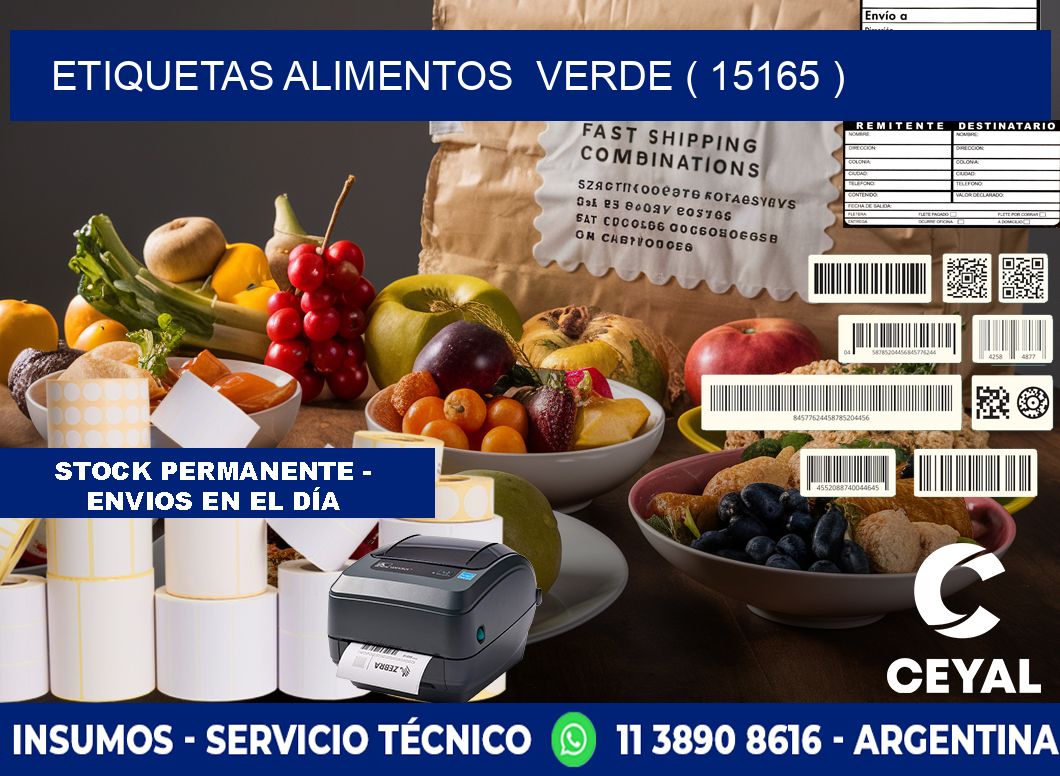 etiquetas alimentos  verde ( 15165 )
