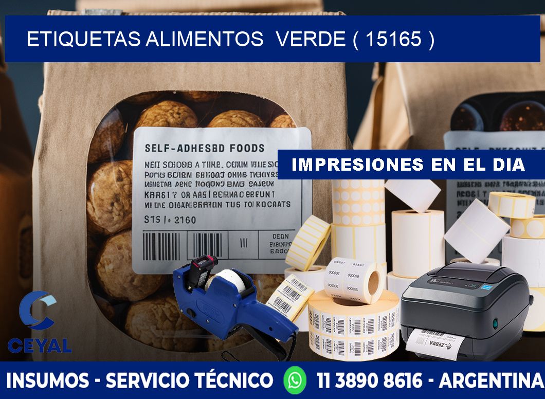 etiquetas alimentos  verde ( 15165 )