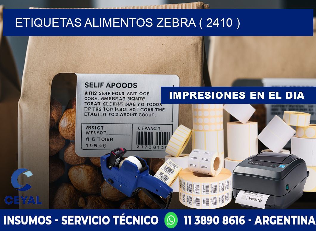 etiquetas alimentos zebra ( 2410 )