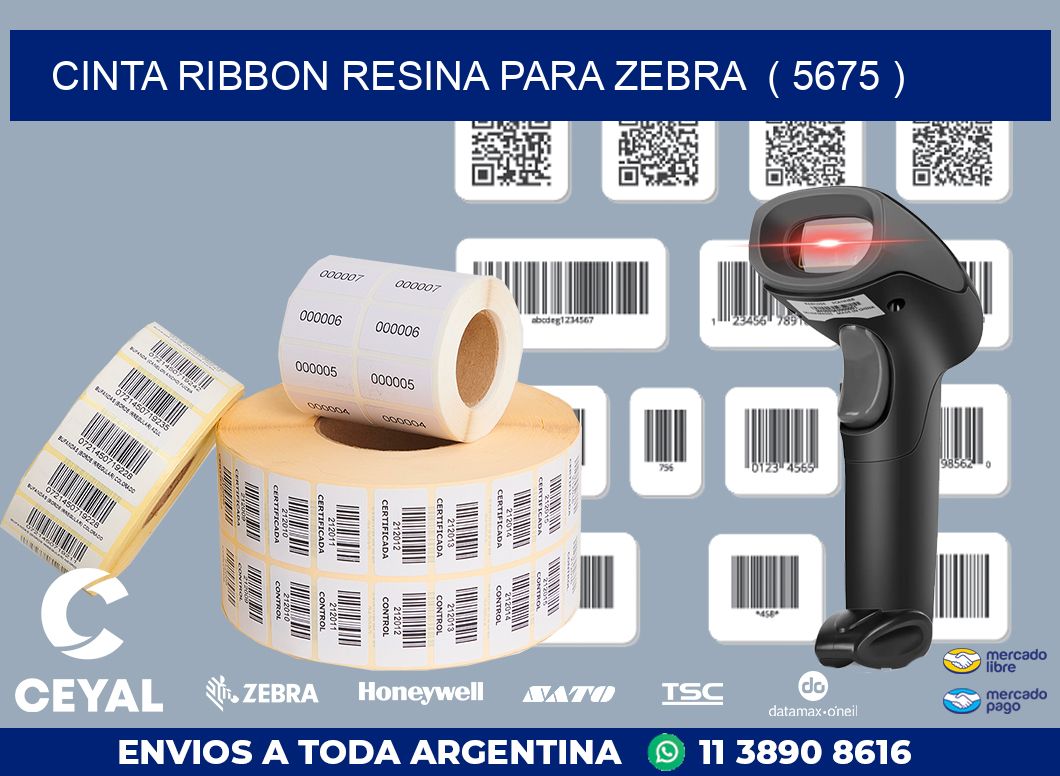 CINTA RIBBON RESINA PARA ZEBRA  ( 5675 )