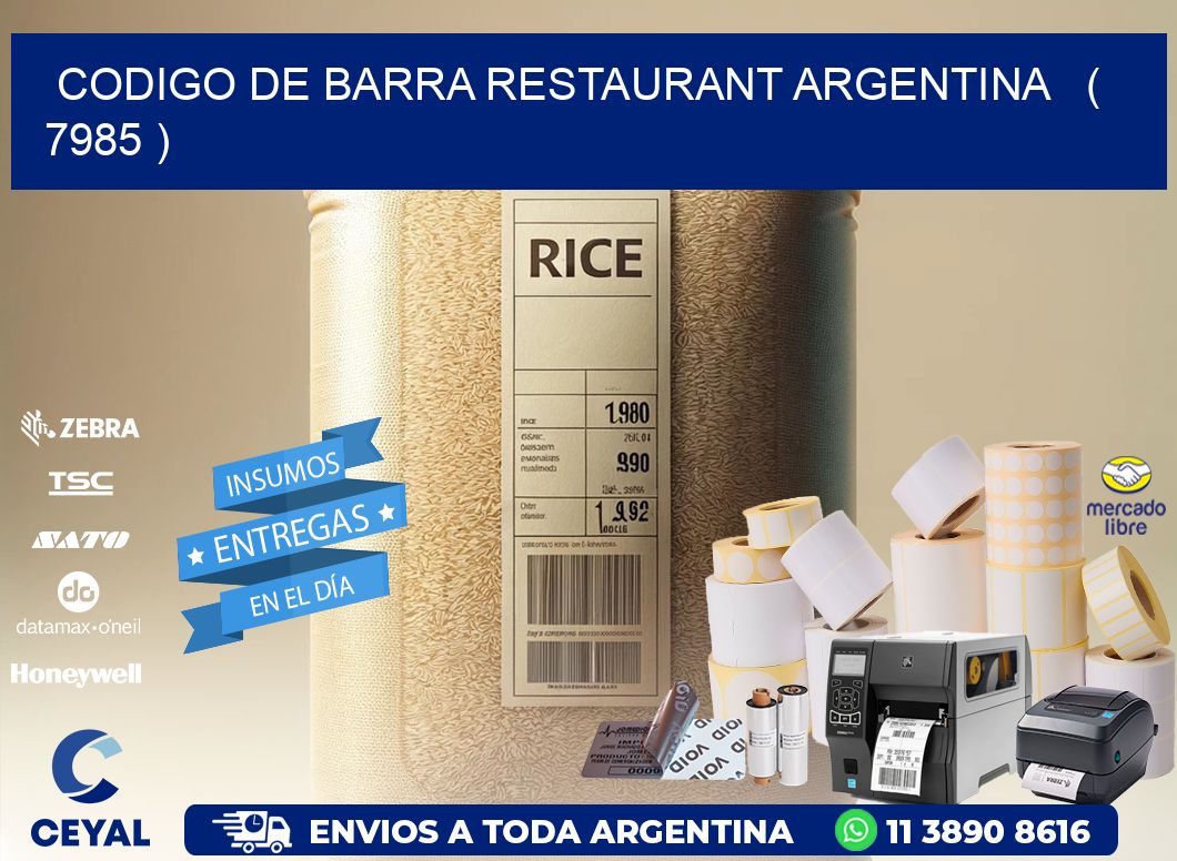 CODIGO DE BARRA RESTAURANT ARGENTINA   ( 7985 )