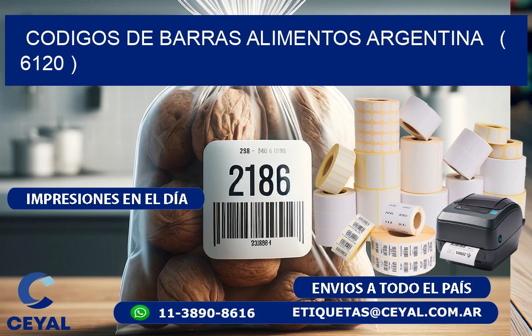 CODIGOS DE BARRAS ALIMENTOS ARGENTINA   ( 6120 )