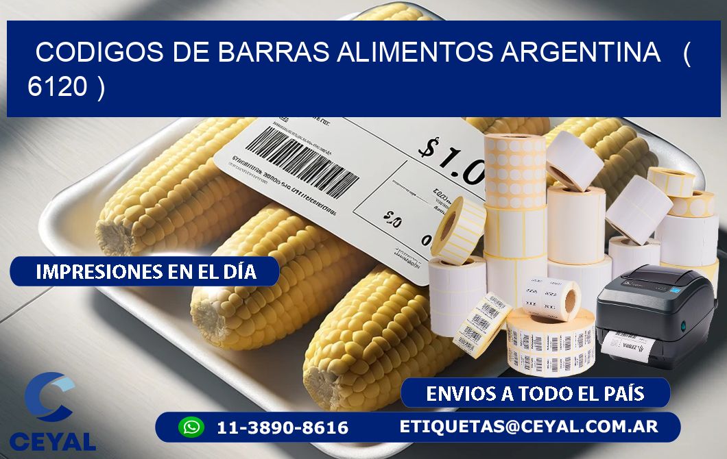 CODIGOS DE BARRAS ALIMENTOS ARGENTINA   ( 6120 )