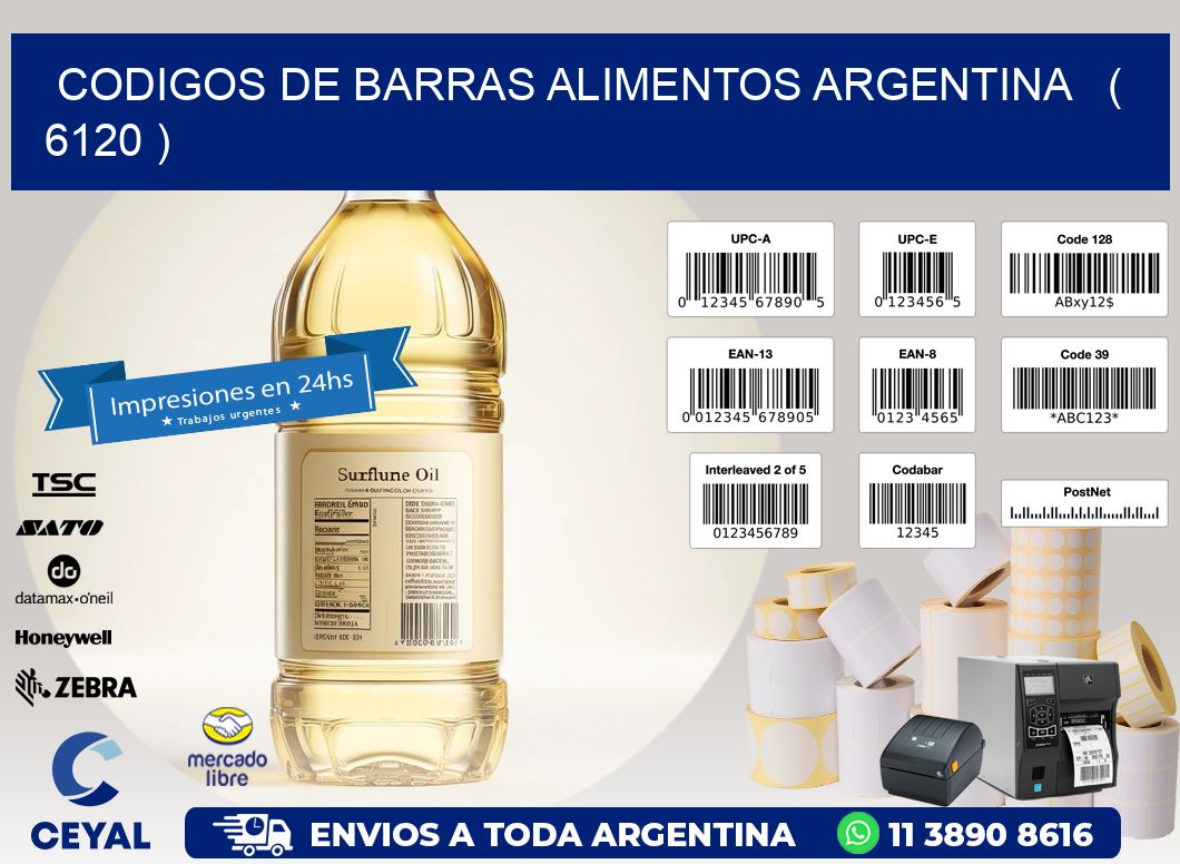 CODIGOS DE BARRAS ALIMENTOS ARGENTINA   ( 6120 )