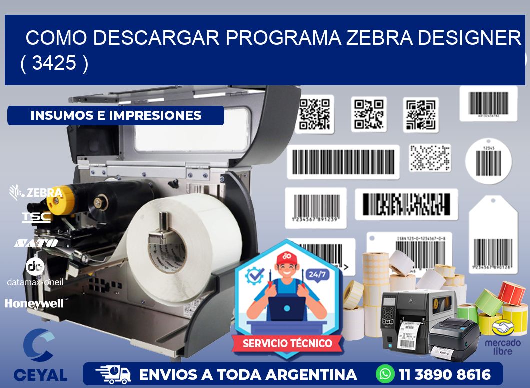 COMO DESCARGAR PROGRAMA ZEBRA DESIGNER ( 3425 )