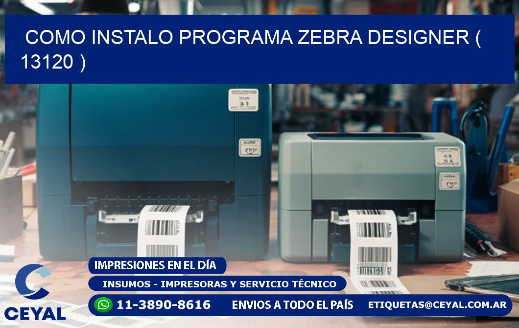 COMO INSTALO PROGRAMA ZEBRA DESIGNER ( 13120 )