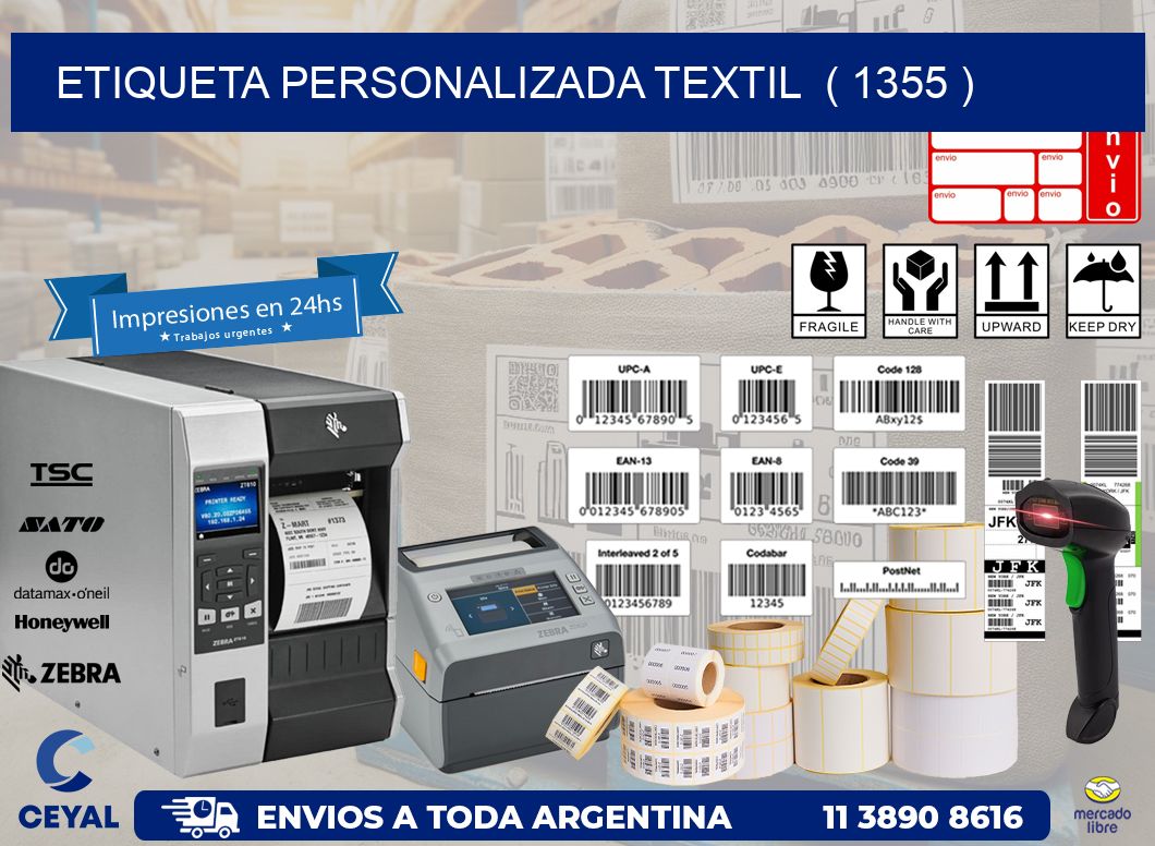 ETIQUETA PERSONALIZADA TEXTIL  ( 1355 )