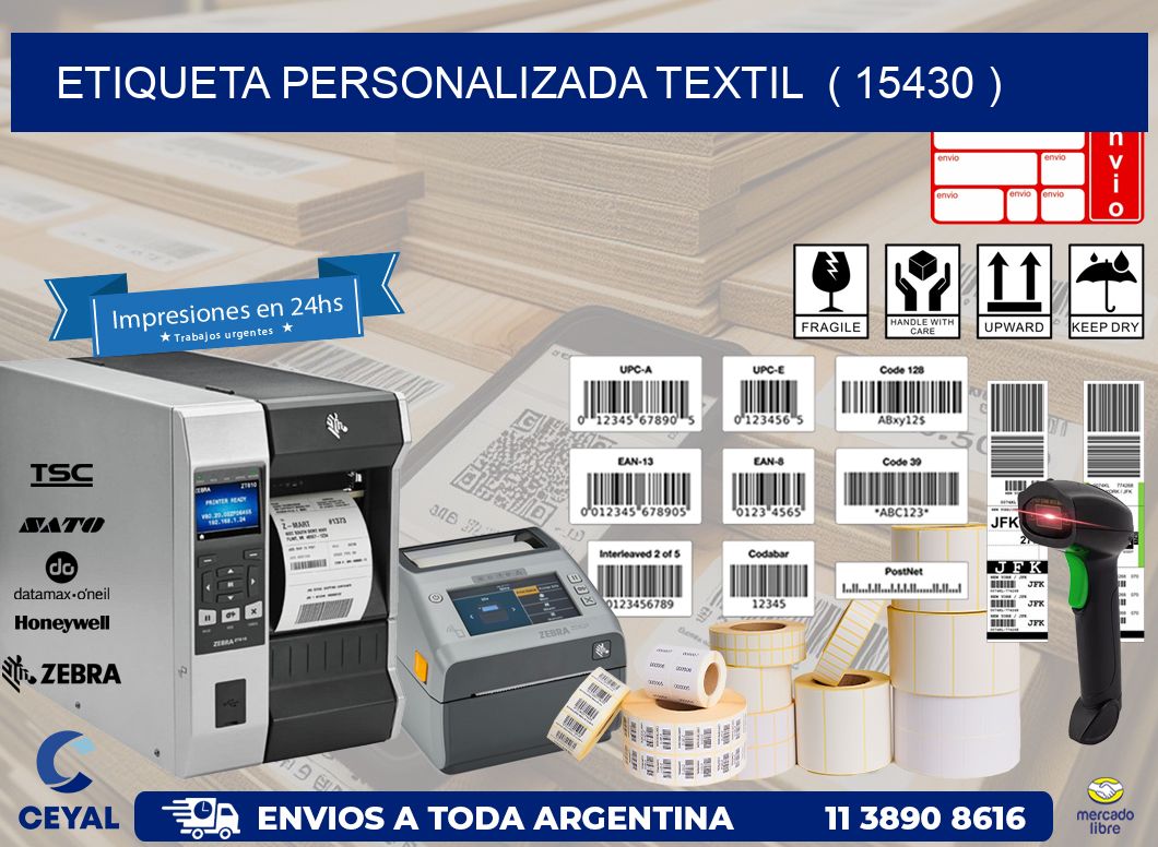 ETIQUETA PERSONALIZADA TEXTIL  ( 15430 )