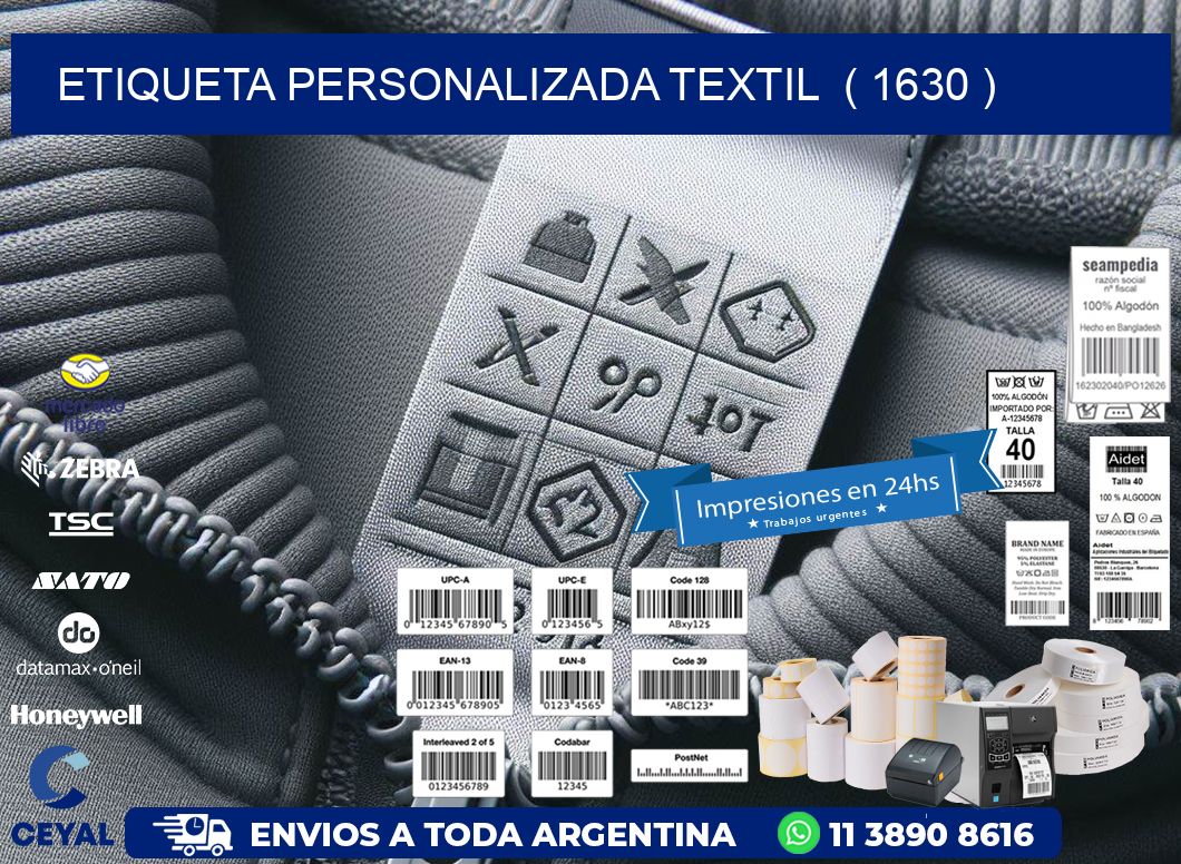 ETIQUETA PERSONALIZADA TEXTIL  ( 1630 )