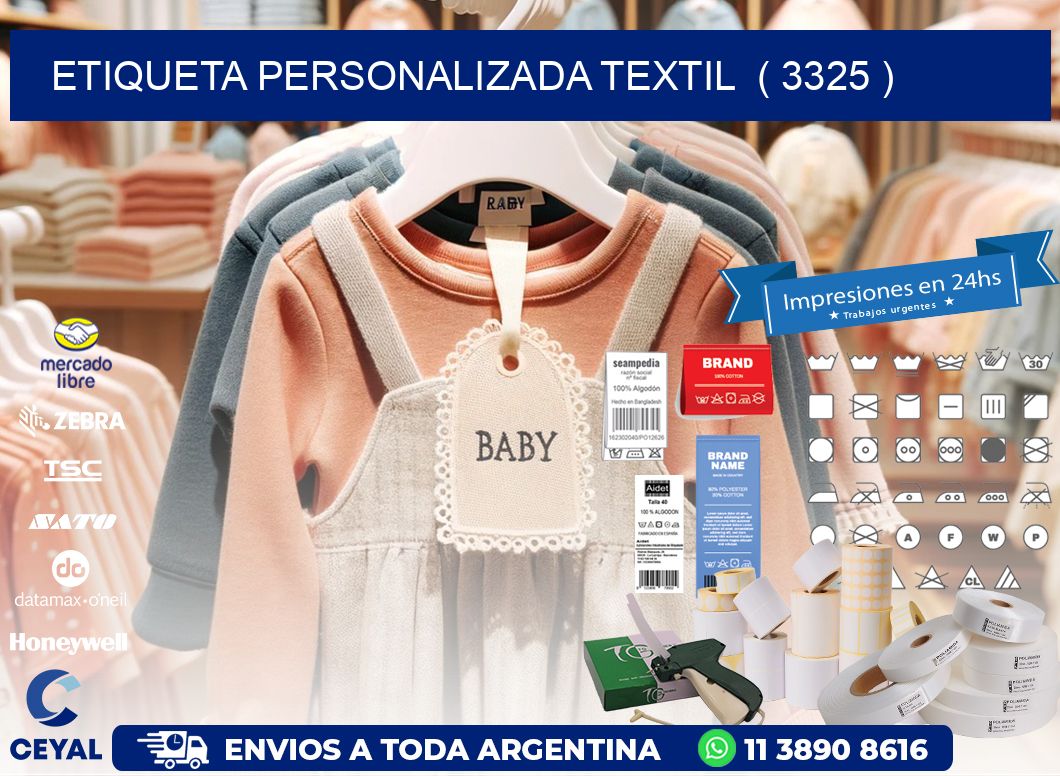 ETIQUETA PERSONALIZADA TEXTIL  ( 3325 )