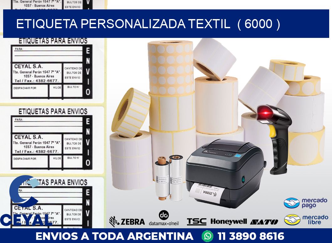 ETIQUETA PERSONALIZADA TEXTIL  ( 6000 )
