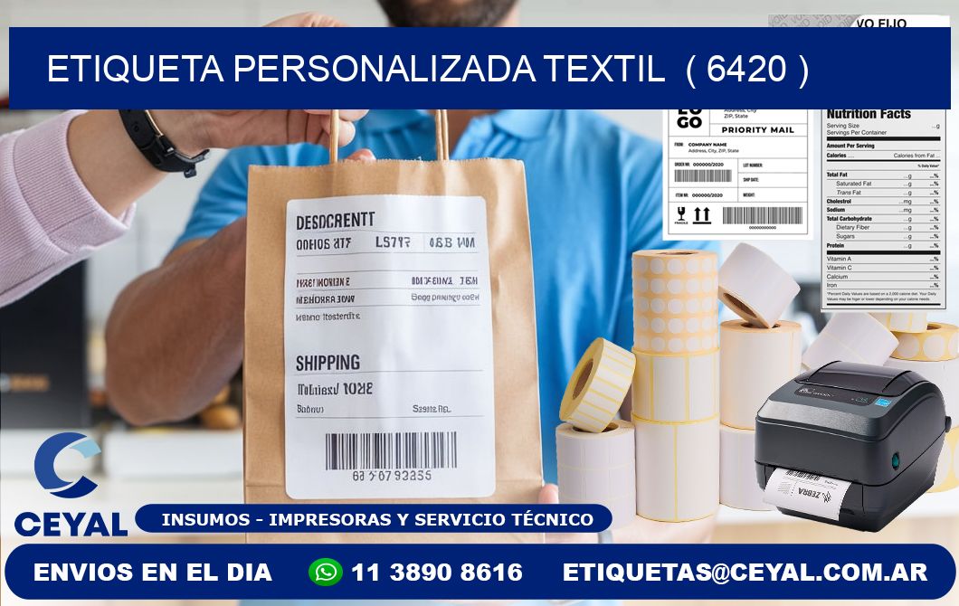 ETIQUETA PERSONALIZADA TEXTIL  ( 6420 )