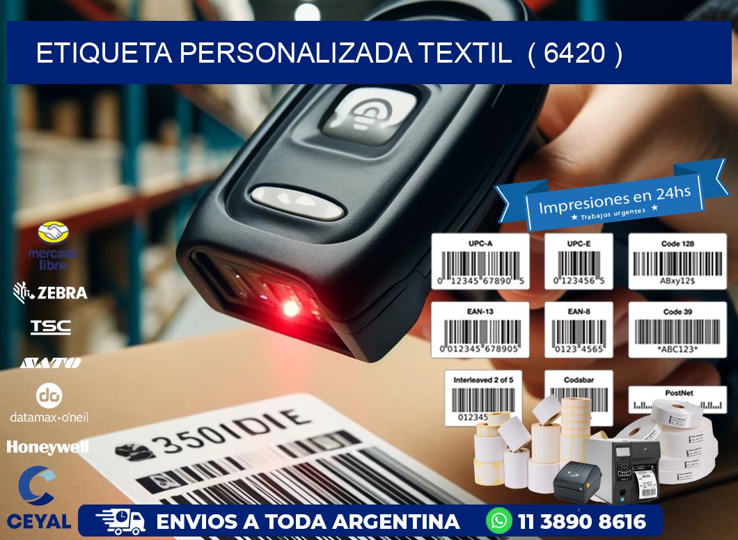 ETIQUETA PERSONALIZADA TEXTIL  ( 6420 )