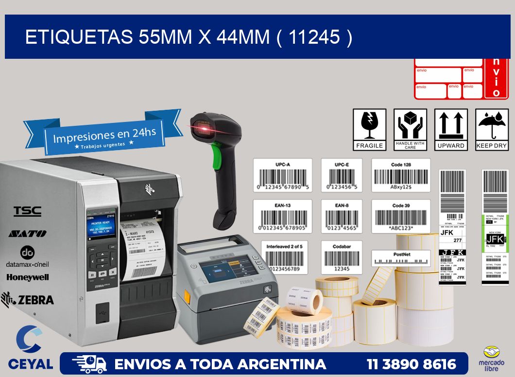 ETIQUETAS 55MM X 44MM ( 11245 )