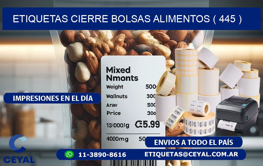 ETIQUETAS CIERRE BOLSAS ALIMENTOS ( 445 )