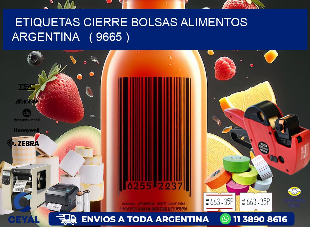 ETIQUETAS CIERRE BOLSAS ALIMENTOS ARGENTINA   ( 9665 )