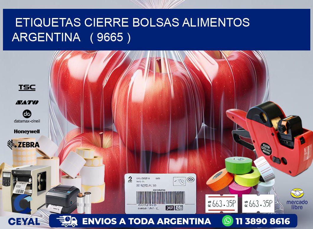 ETIQUETAS CIERRE BOLSAS ALIMENTOS ARGENTINA   ( 9665 )