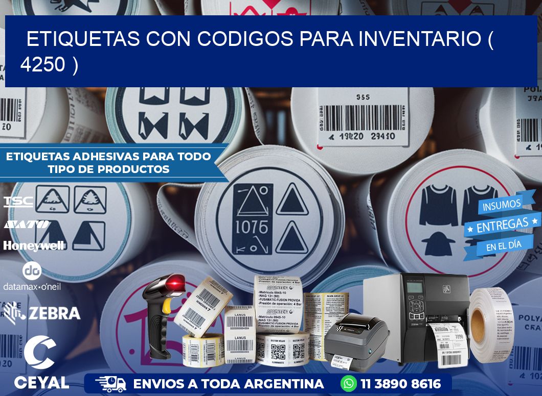 ETIQUETAS CON CODIGOS PARA INVENTARIO ( 4250 )