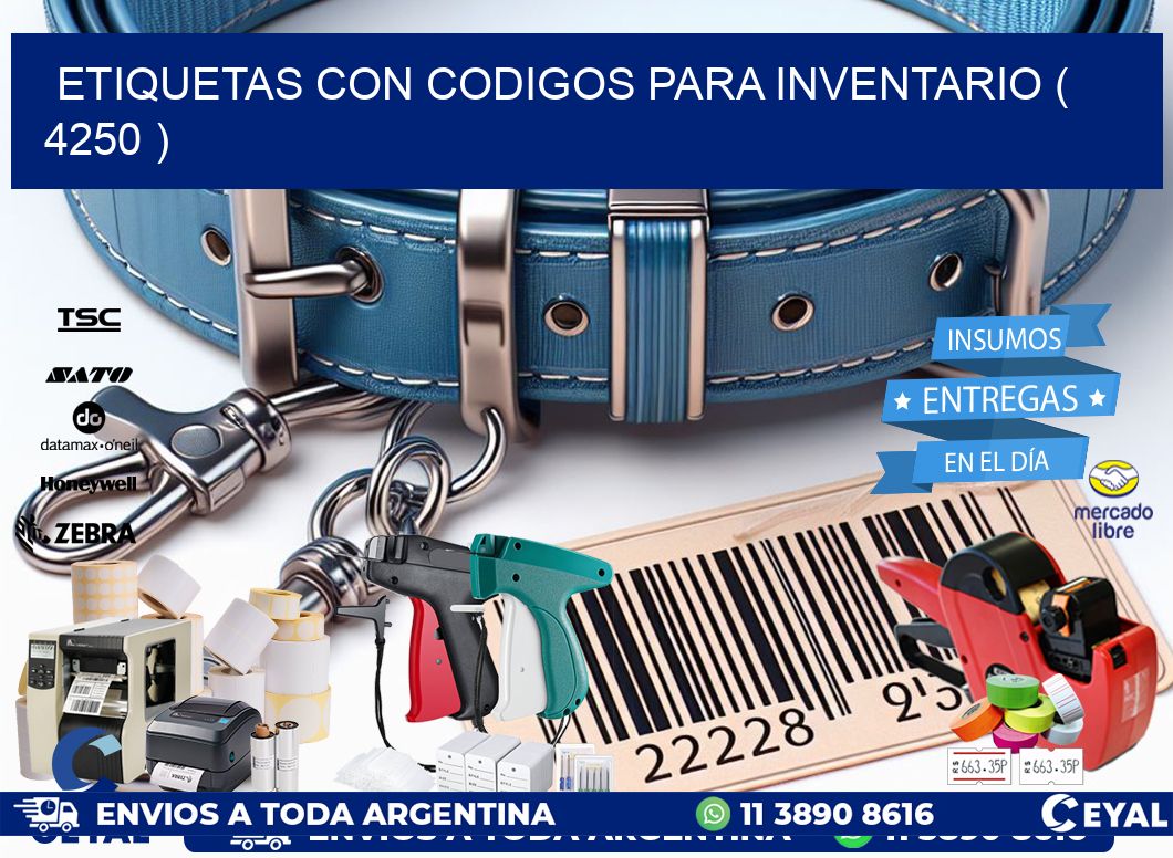 ETIQUETAS CON CODIGOS PARA INVENTARIO ( 4250 )