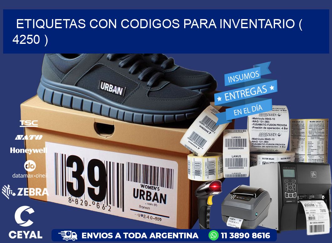 ETIQUETAS CON CODIGOS PARA INVENTARIO ( 4250 )