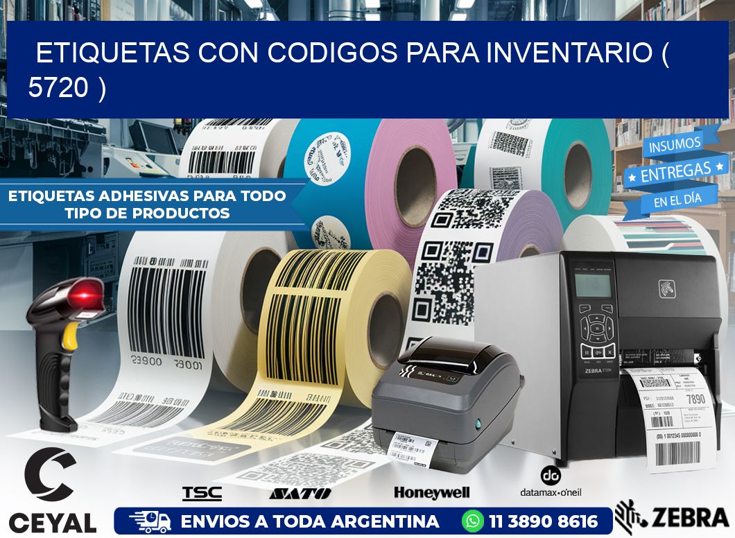 ETIQUETAS CON CODIGOS PARA INVENTARIO ( 5720 )