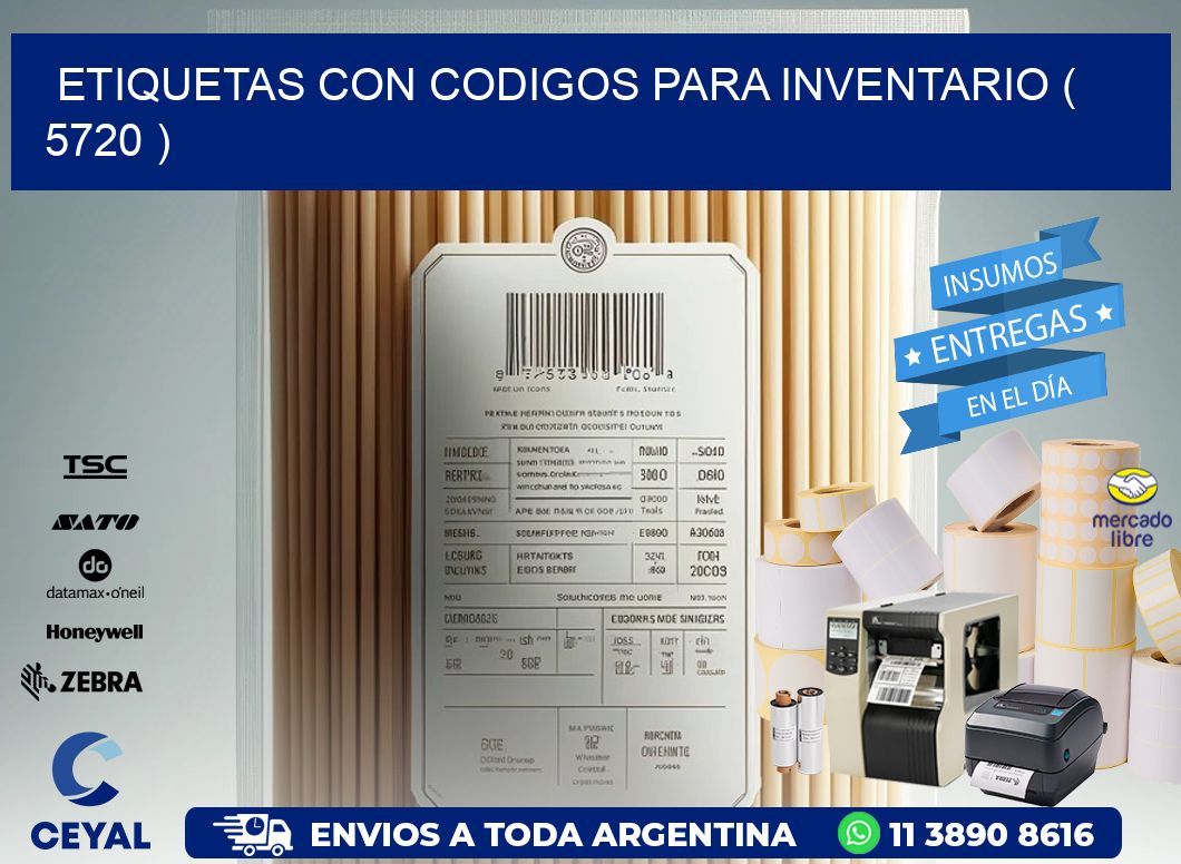 ETIQUETAS CON CODIGOS PARA INVENTARIO ( 5720 )