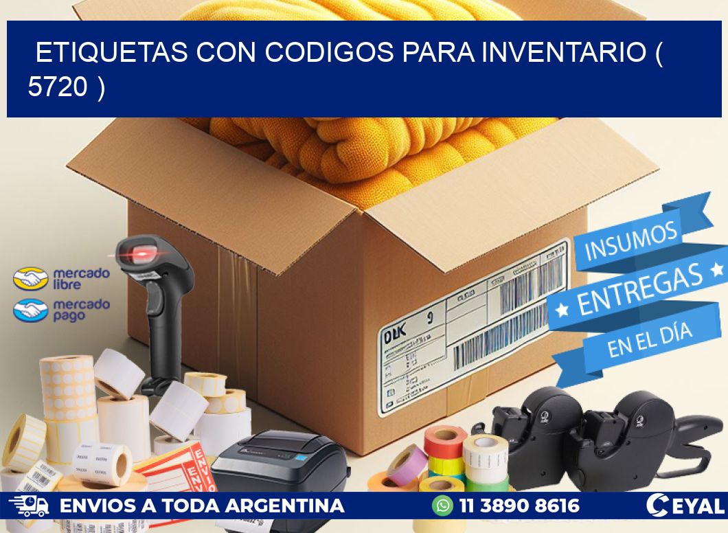 ETIQUETAS CON CODIGOS PARA INVENTARIO ( 5720 )