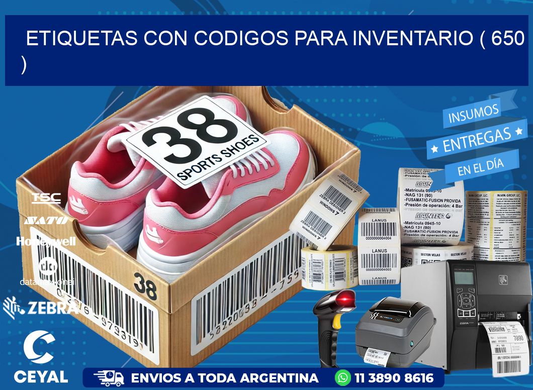 ETIQUETAS CON CODIGOS PARA INVENTARIO ( 650 )