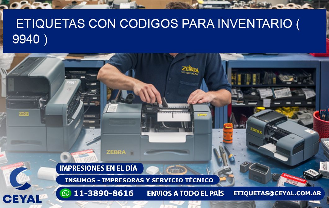 ETIQUETAS CON CODIGOS PARA INVENTARIO ( 9940 )