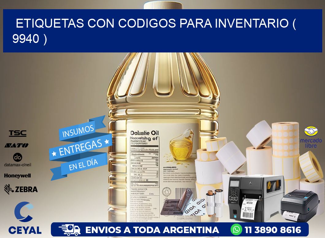 ETIQUETAS CON CODIGOS PARA INVENTARIO ( 9940 )