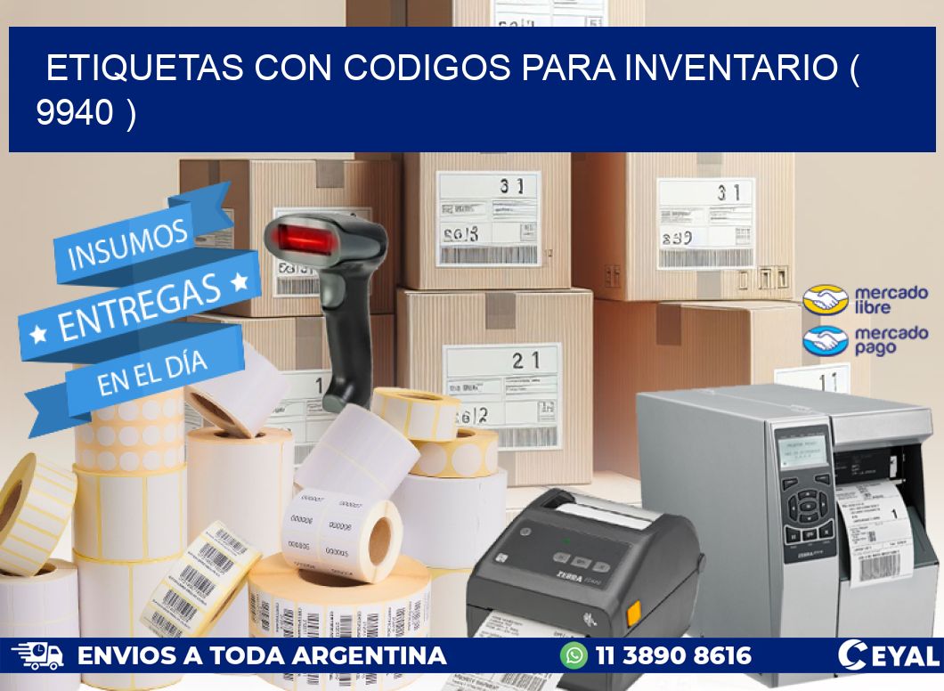 ETIQUETAS CON CODIGOS PARA INVENTARIO ( 9940 )