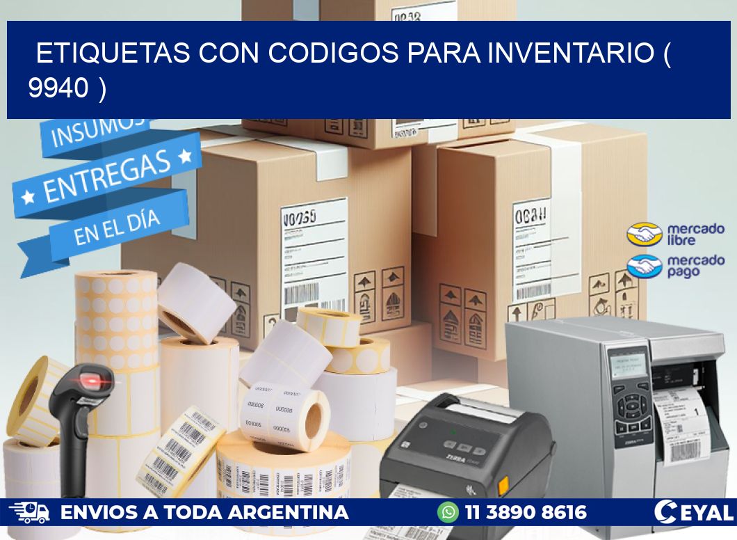 ETIQUETAS CON CODIGOS PARA INVENTARIO ( 9940 )