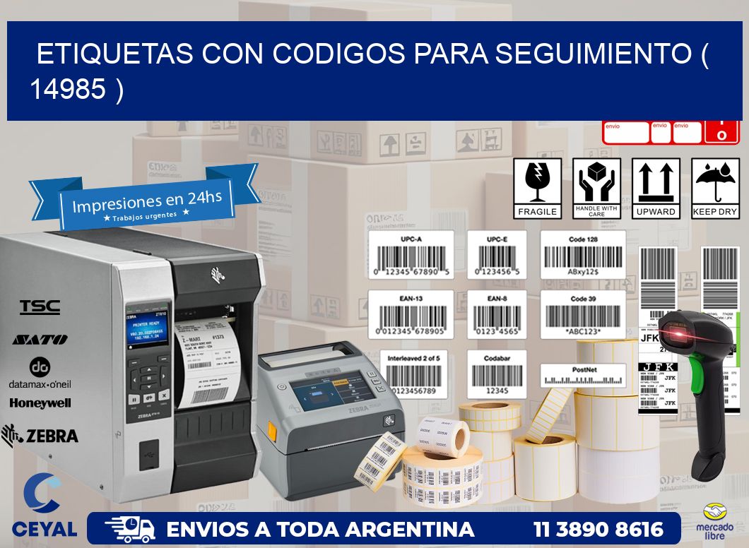 ETIQUETAS CON CODIGOS PARA SEGUIMIENTO ( 14985 )
