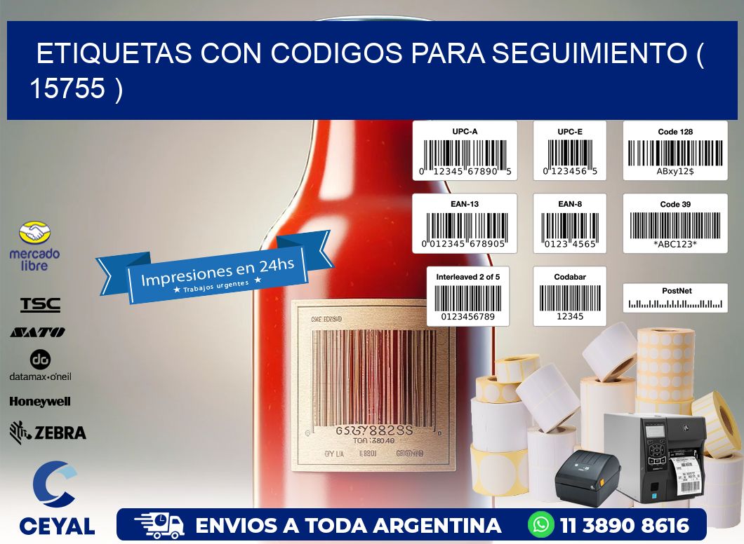 ETIQUETAS CON CODIGOS PARA SEGUIMIENTO ( 15755 )