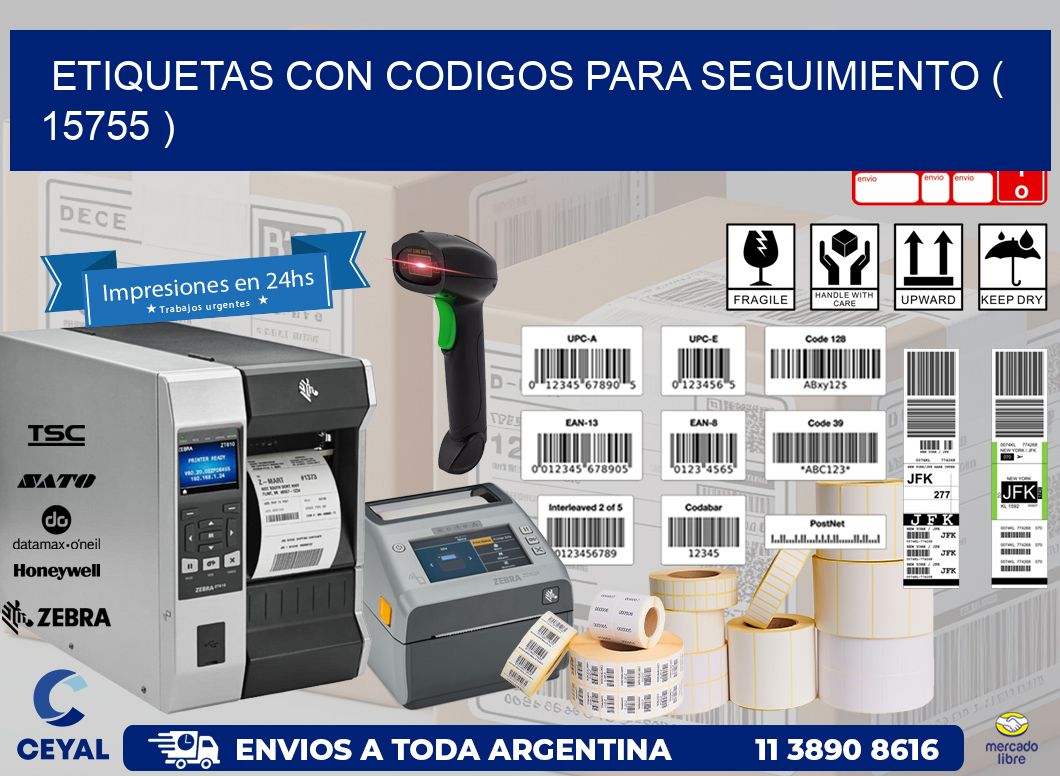 ETIQUETAS CON CODIGOS PARA SEGUIMIENTO ( 15755 )