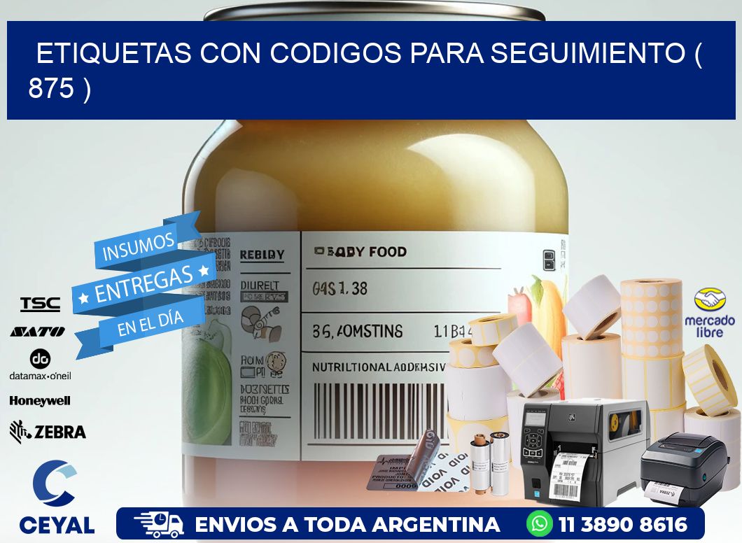 ETIQUETAS CON CODIGOS PARA SEGUIMIENTO ( 875 )