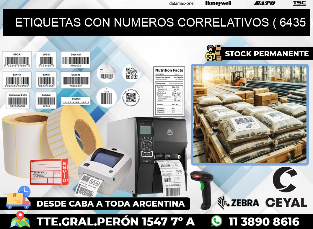 ETIQUETAS CON NUMEROS CORRELATIVOS ( 6435 )