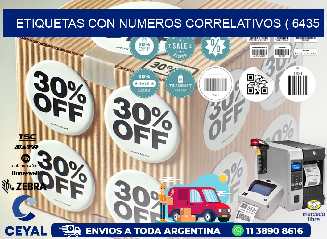 ETIQUETAS CON NUMEROS CORRELATIVOS ( 6435 )