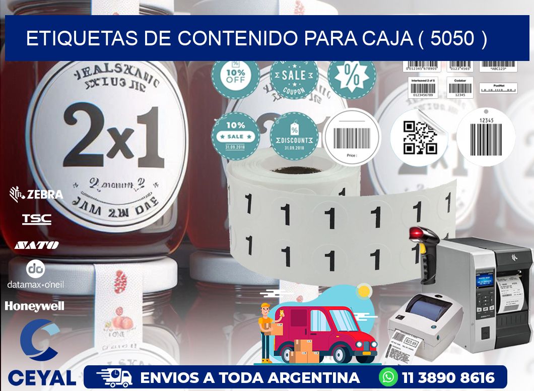 ETIQUETAS DE CONTENIDO PARA CAJA ( 5050 )