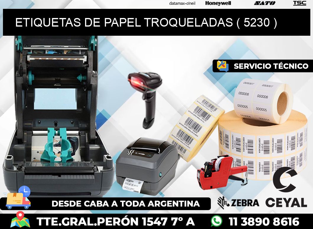 ETIQUETAS DE PAPEL TROQUELADAS ( 5230 )