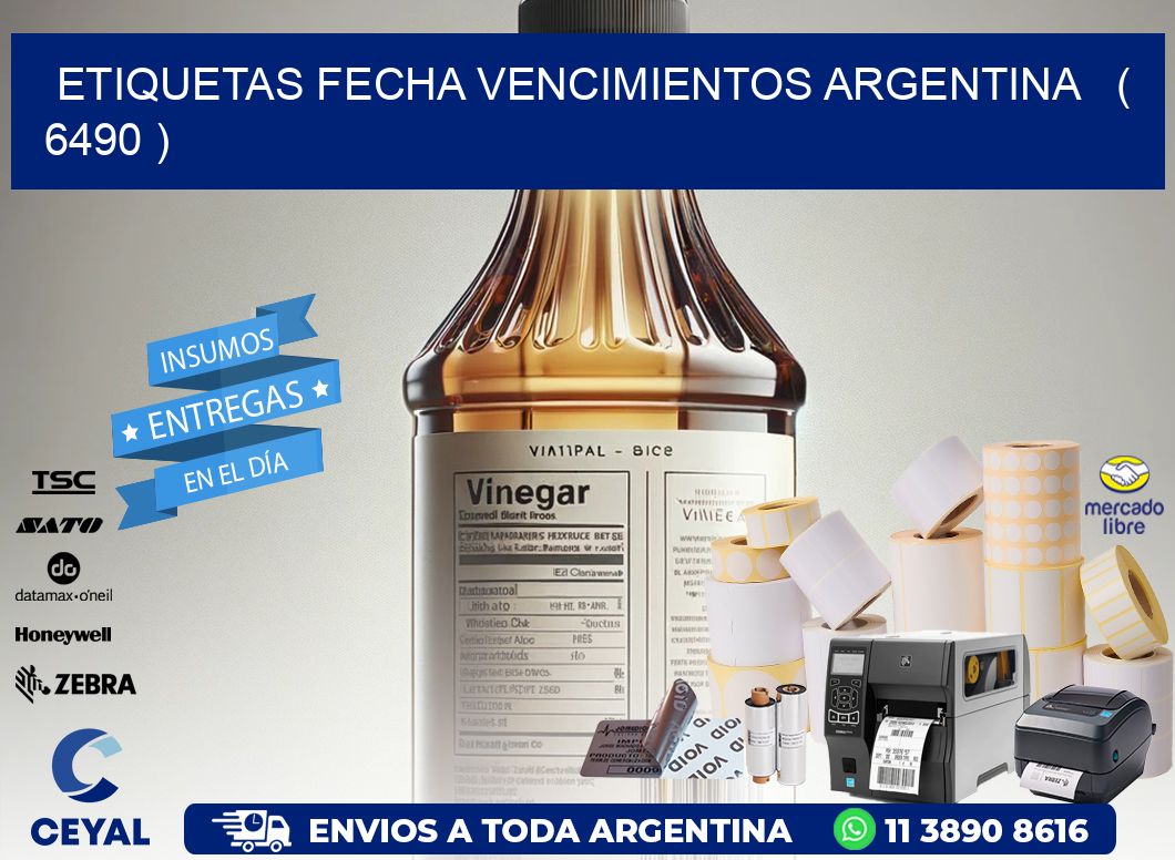 ETIQUETAS FECHA VENCIMIENTOS ARGENTINA   ( 6490 )