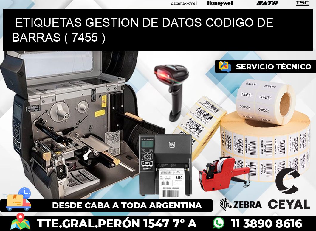 ETIQUETAS GESTION DE DATOS CODIGO DE BARRAS ( 7455 )